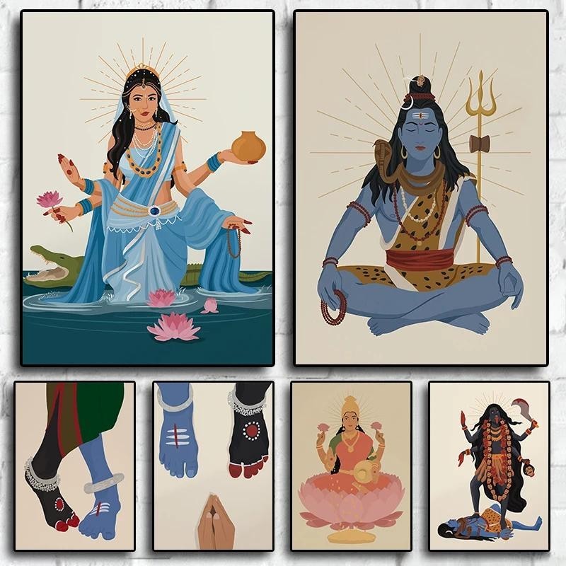 Hindu God Lord Shiva Canvas Painting Indian Mythology Art Prints ...