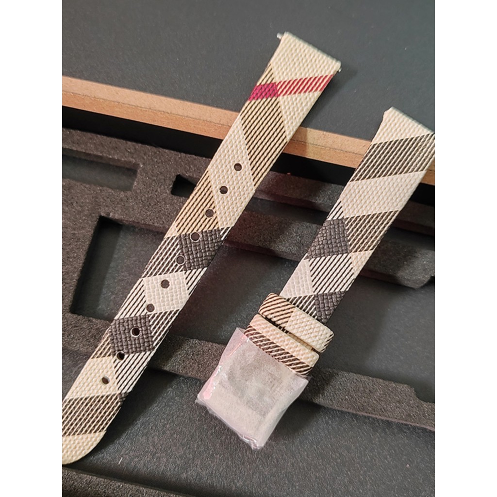 Plaid Strap Suitable for Burberry BU9212 BU9222 Watch Strap Women s Classic Style Pin Buckle Silver 14mm Shopee Singapore