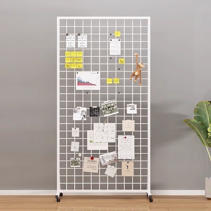 School Display Rack Grid Shelf Mobile Shelf Iron Storage Floor Barbed ...