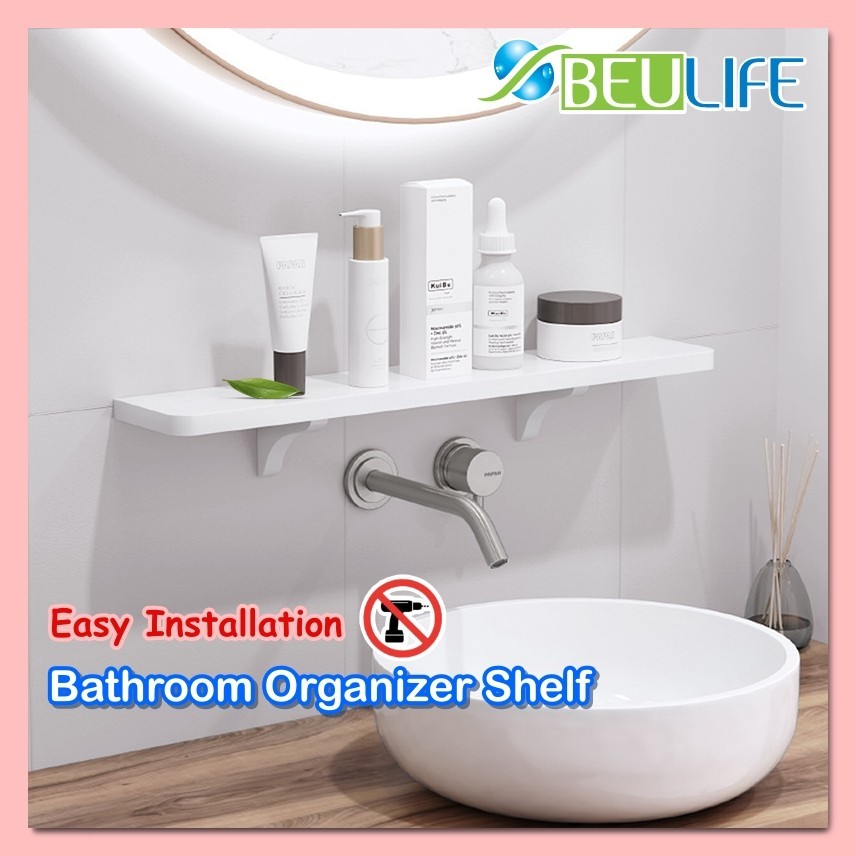 BEULIFE Bathroom Kitchen Wall Shelf Rack Storage Organiser Toilet Rack
