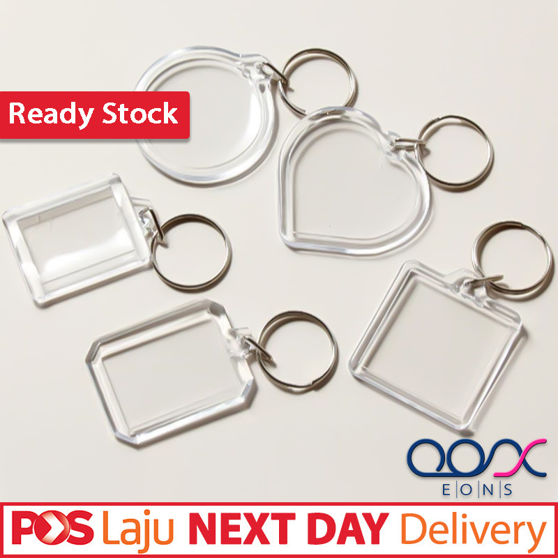 KUNCI SAYANG DIY Acrylic Split Key Ring Clear Insert Photo Keychain ...