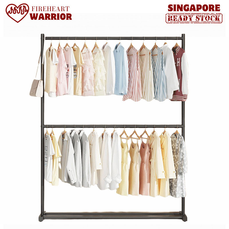 Double Layer Clothes Drying Rack/Heavy Duty Stainless Steel With Wheel ...