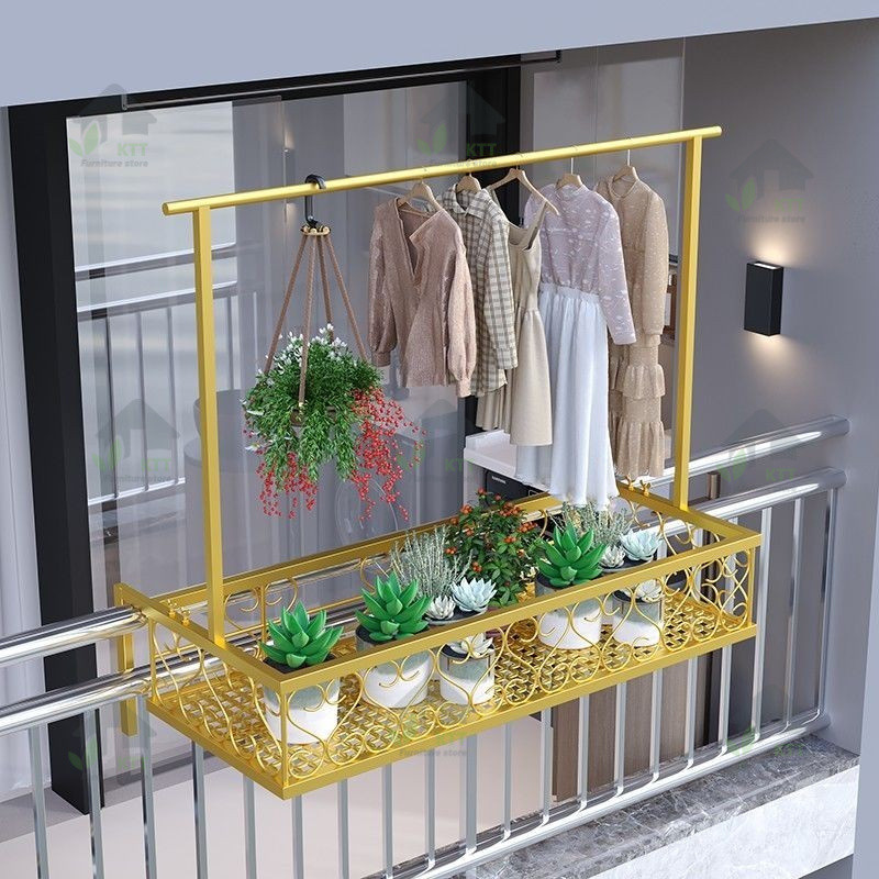 Balcony Clothes Fantastic Rack Punch-Free Clothes Rack outside the ...