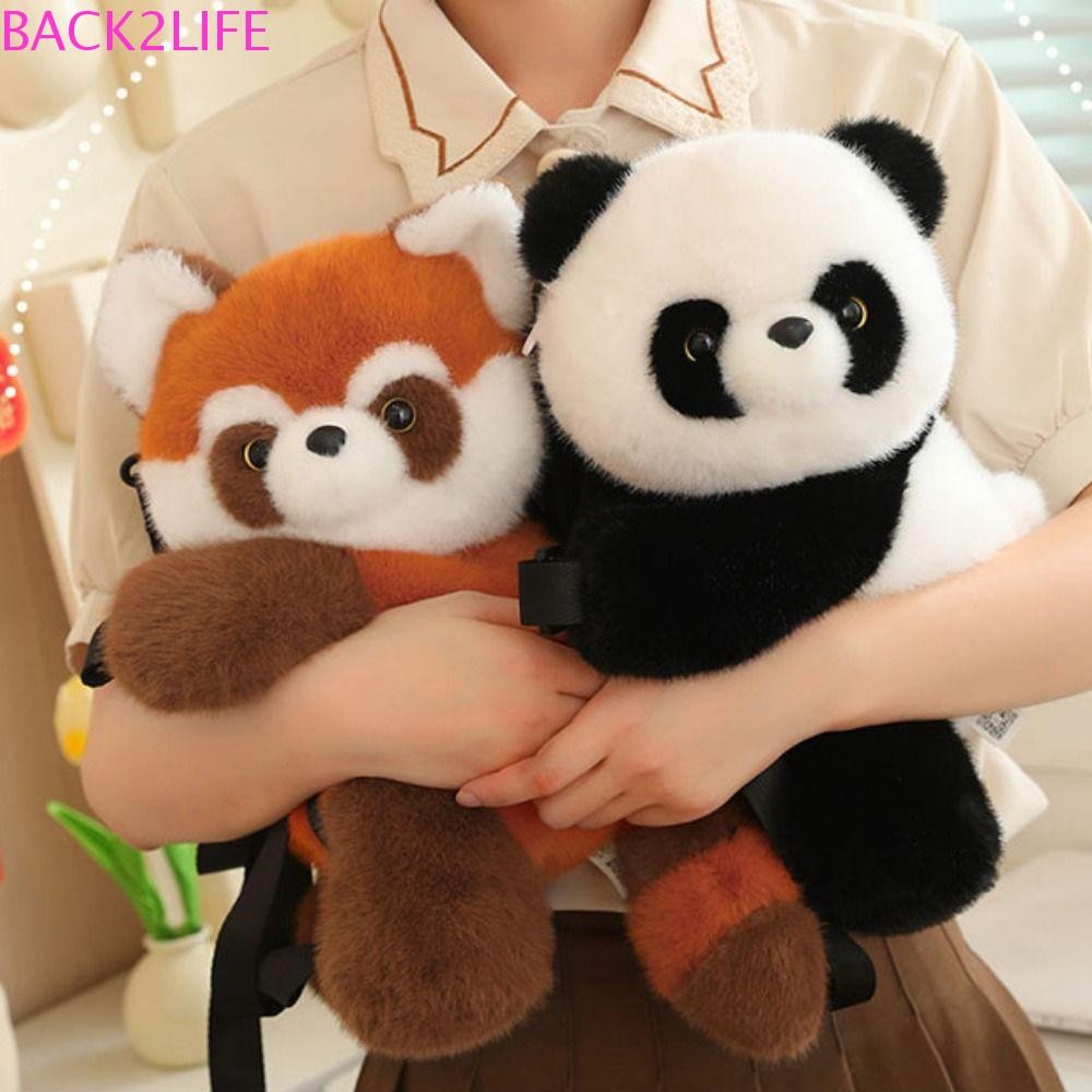 Fluffy panda backpack hotsell