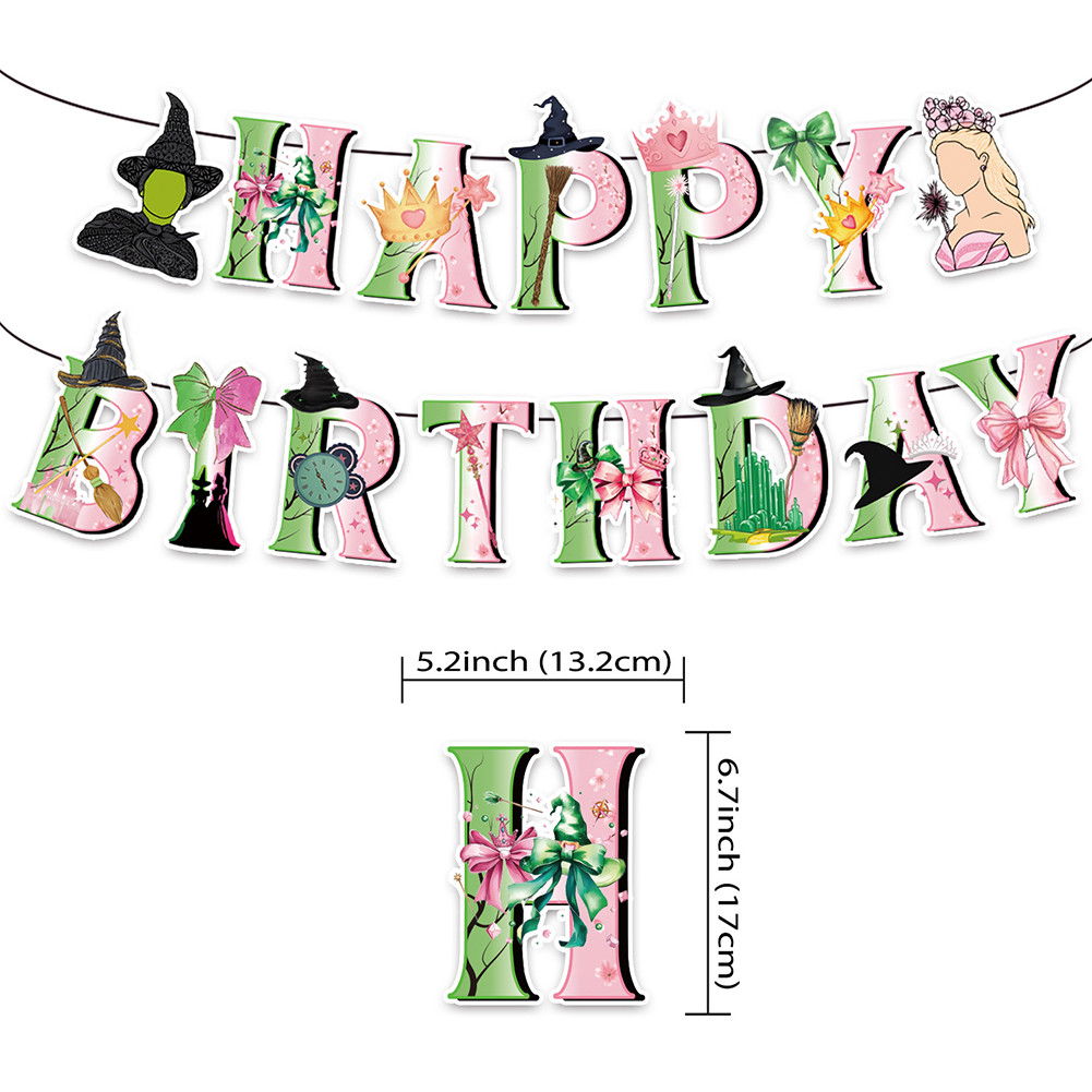 Magic Witch Birthday Decorations Cake Topper Flag Magic Theme Party ...