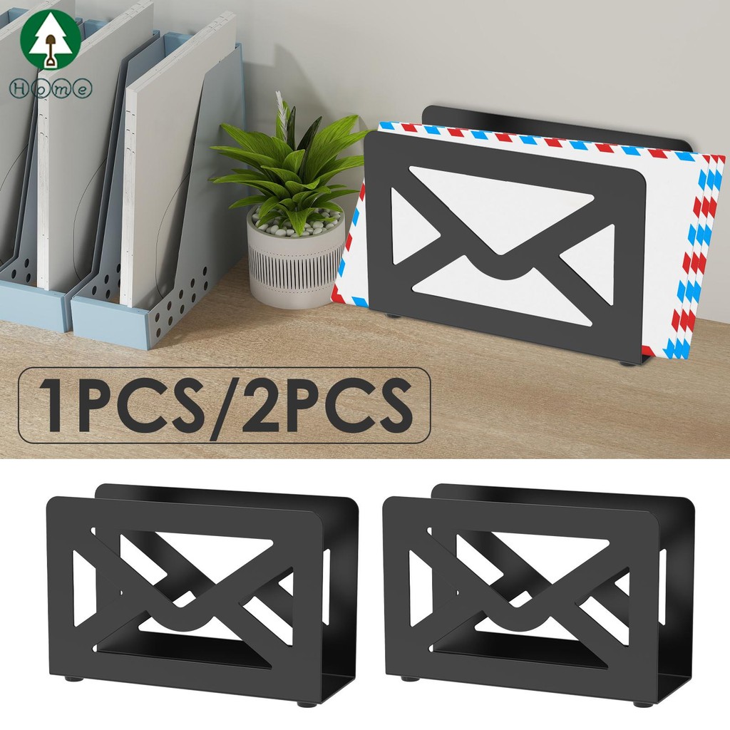 1/2Pcs Desktop Mail Holder Metal Mail Basket Cutout Envelope Design ...
