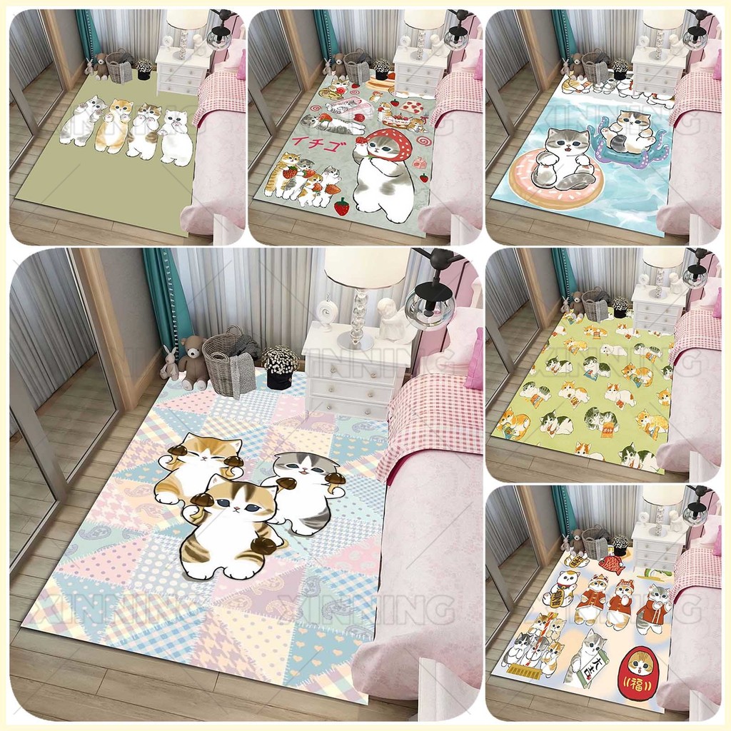 mofusand mofumofu Cat Cute Pattern Floor Mat for Baby and Children Room ...