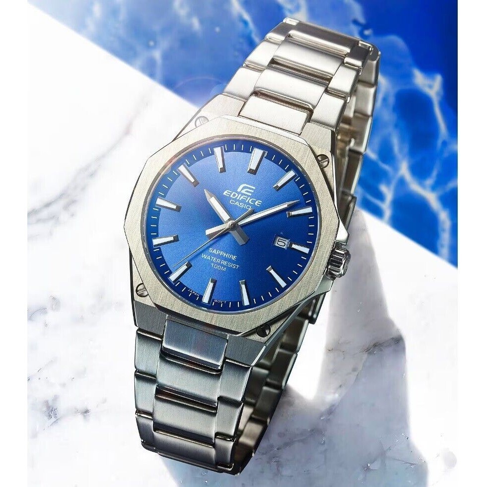 [Original] Casio Edifice EFR-S108D-2A Blue Analog Octagon Sapphire ...