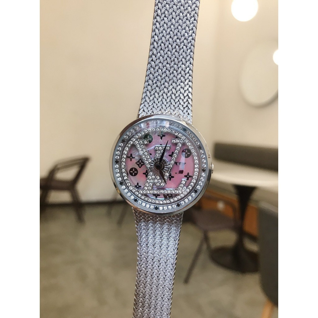 Louis Vuitton round Dial Advanced Trendy Ladies Watches 38MM SL2Charming and Elegant All Match Stainless Steel Strap Women s Quartz Watch