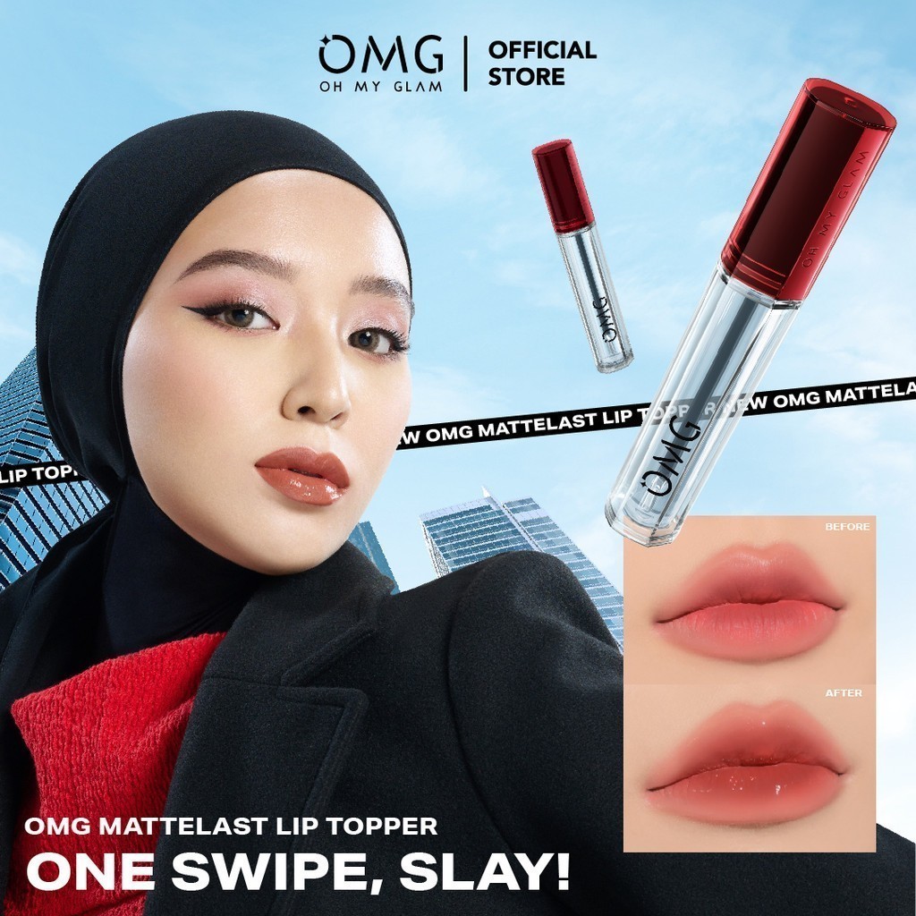 OMG OH MY GLAM Gloss Lip Finish 2.7g - Lip Gloss / Merah Jingga Official - Gambar 2