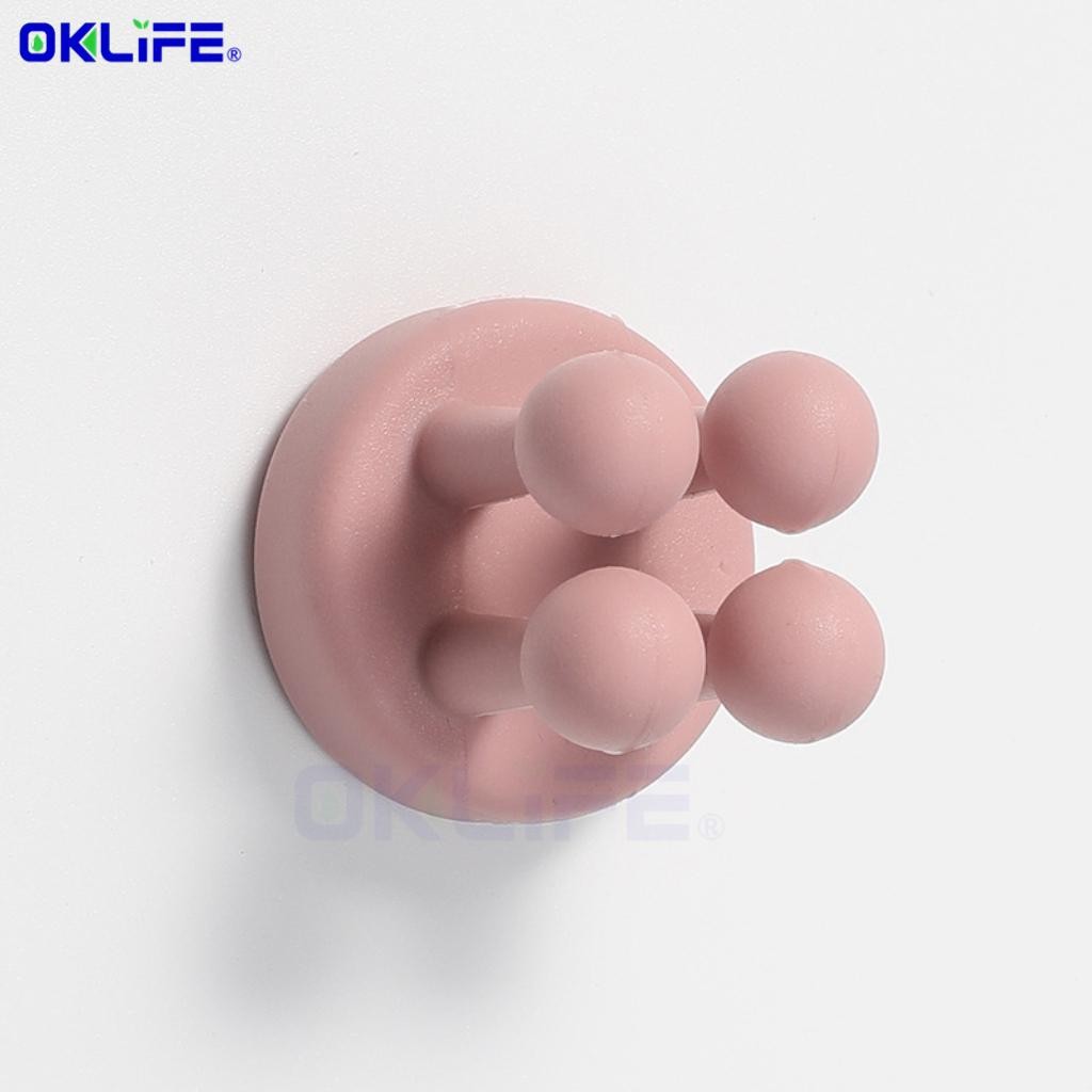 Bathroom Toothbrush Razor Sticky Hook Nail-Free Silicone Non-Marking Office Hook Creative Household Toothbrush view 12