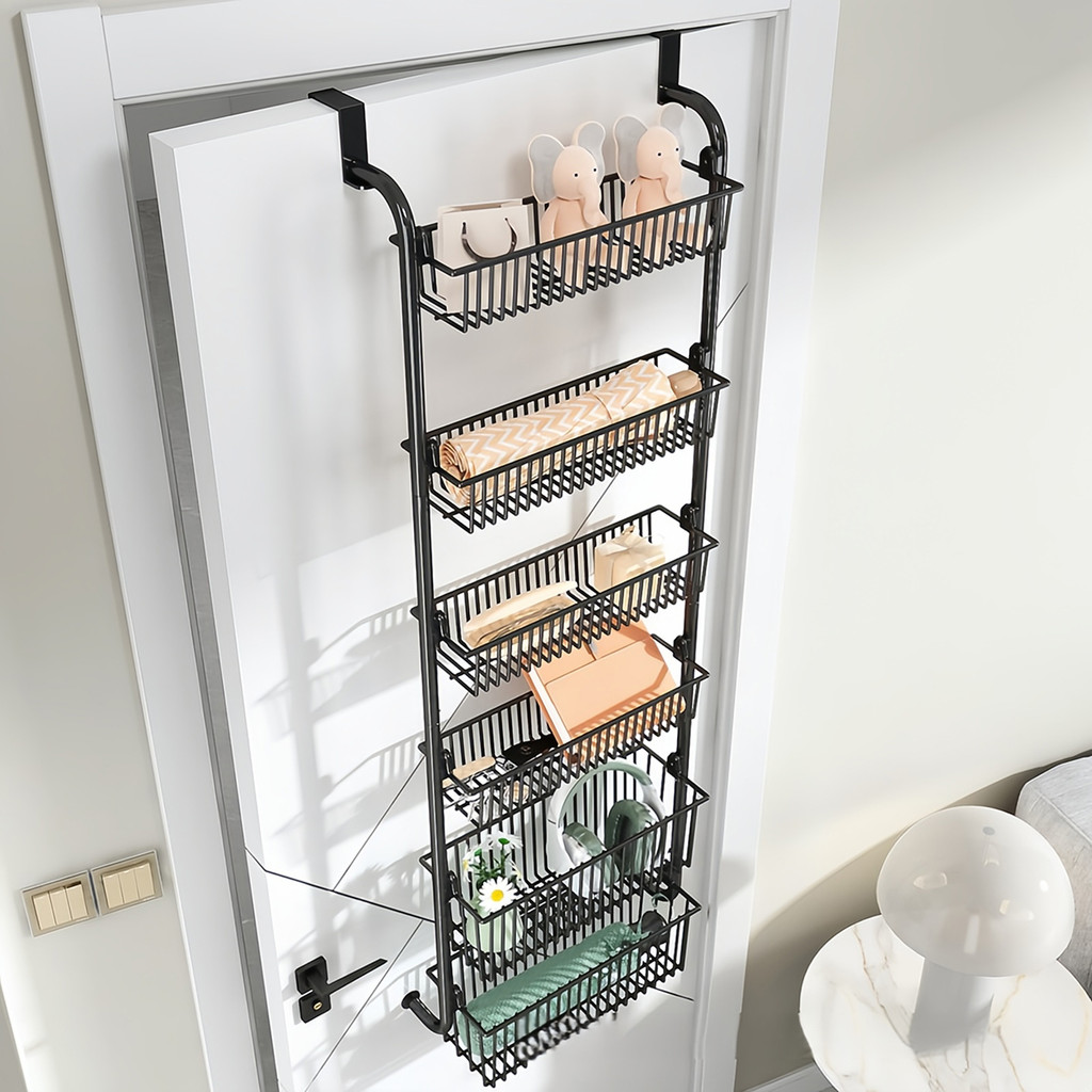 Over-the-Door Hook Rack No Drilling Creative Storage Shelf Door Back ...