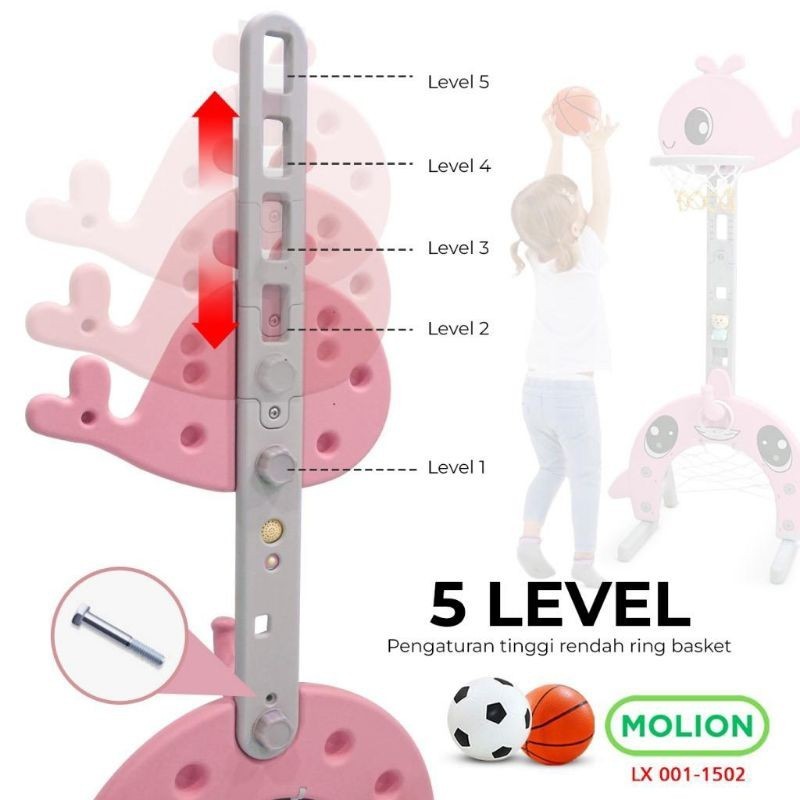 Molion Mainan Anak Ring Basket 4 In 1 Aman - Gambar 4