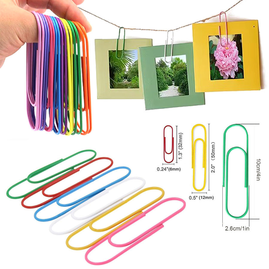 50PCS 3.2cm/5cm/10cm Paper Clips Colorful, Durable and Rustproof ...