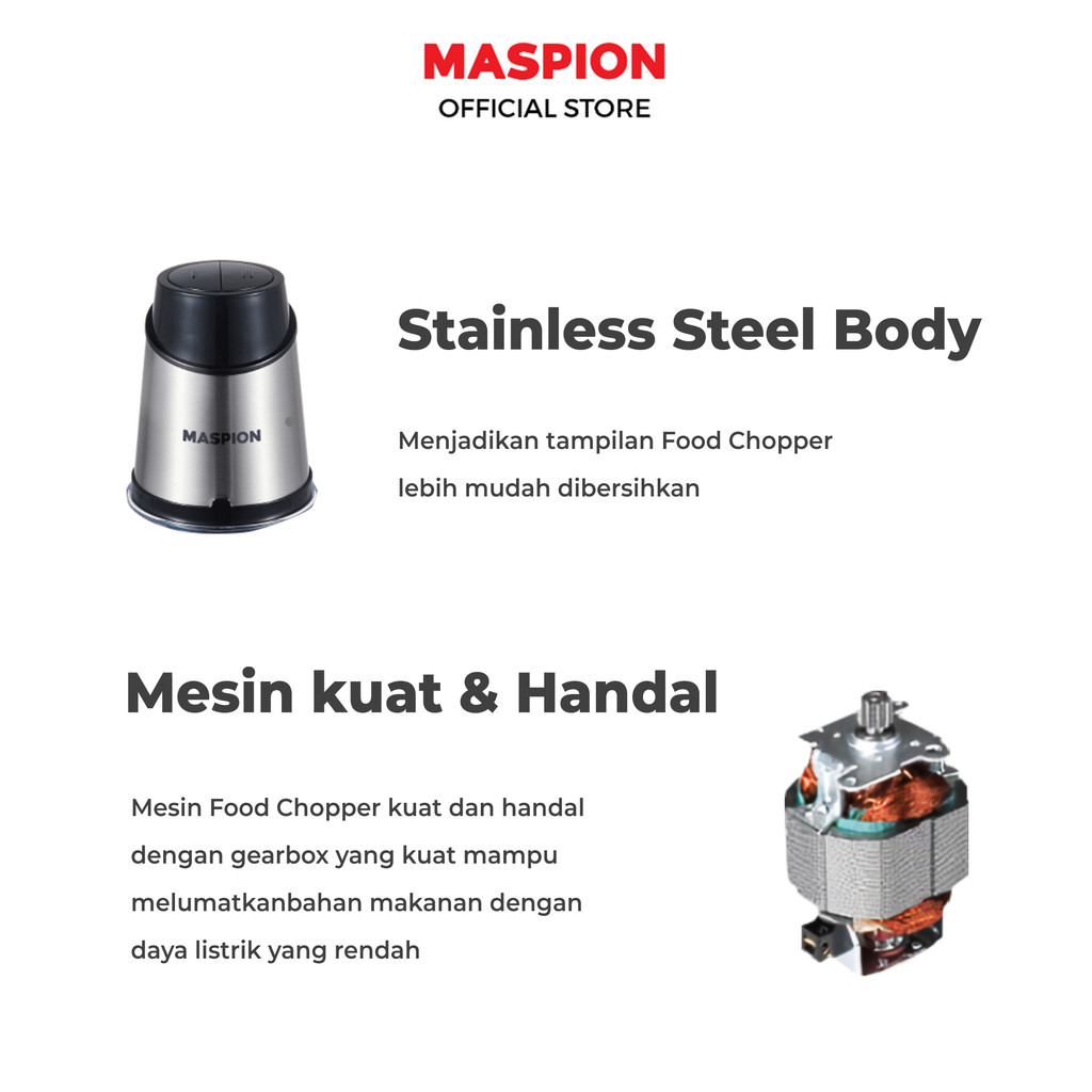 Maspion Food Chopper Penghalus Makanan 2 Liter MFC-202 GL - Gambar 4