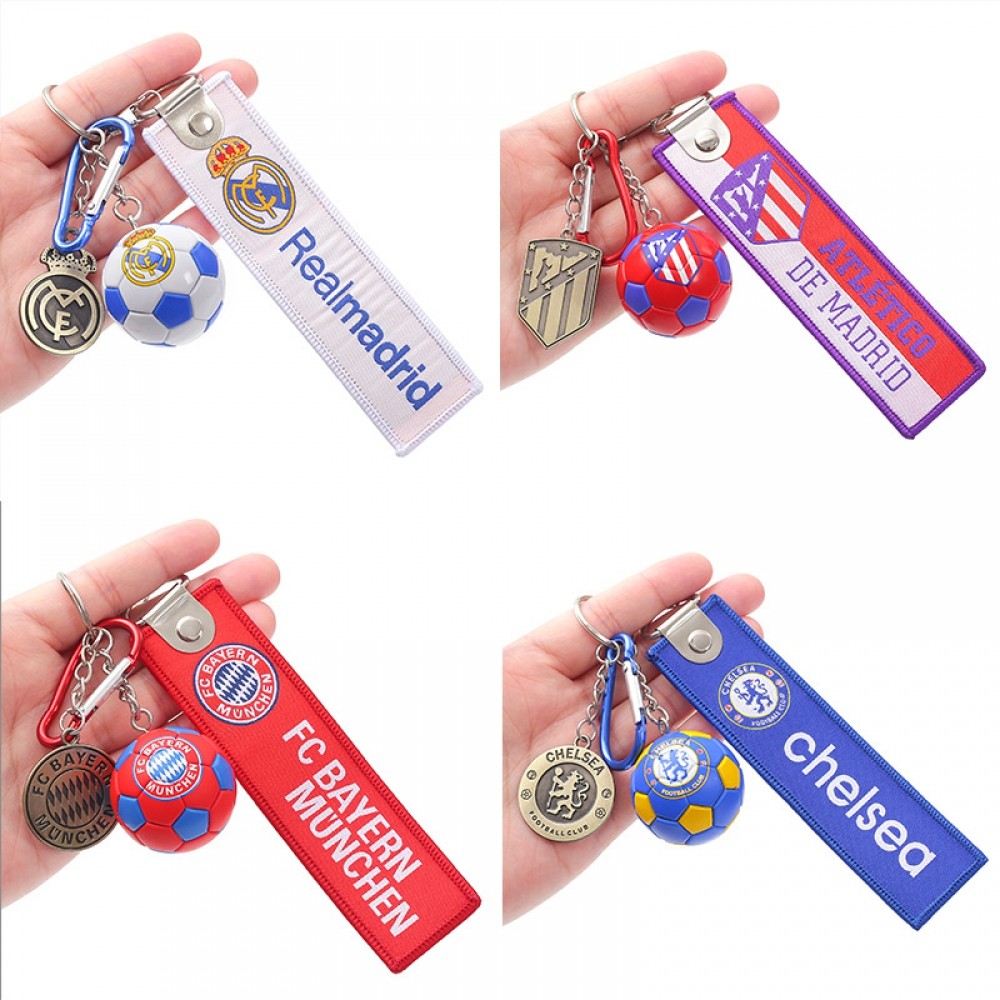 3-Piece set Keychain Woven Buckle+Football+vintage Keychain Backpack ...