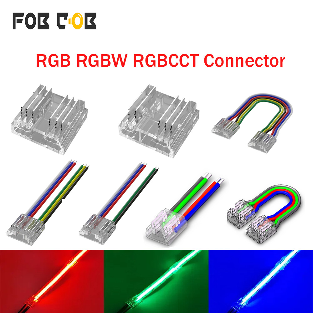 4pin 5pin 6pin RGB RGBW RGBCCT COB Strip Fast Connector 12mm Width Tape ...