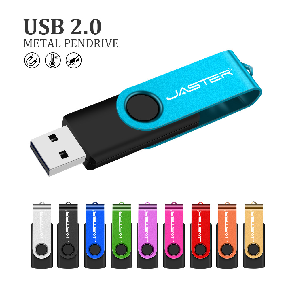 JASTER Silver Clip USB Flash Drives 128MB 512MB 2GB Rotatable Colorful ...