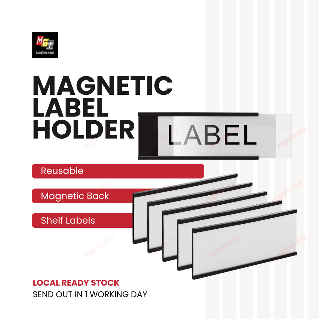 25PCS Magnetic Label Tag Card Holder Strip for Metal Shelf Warehouse ...