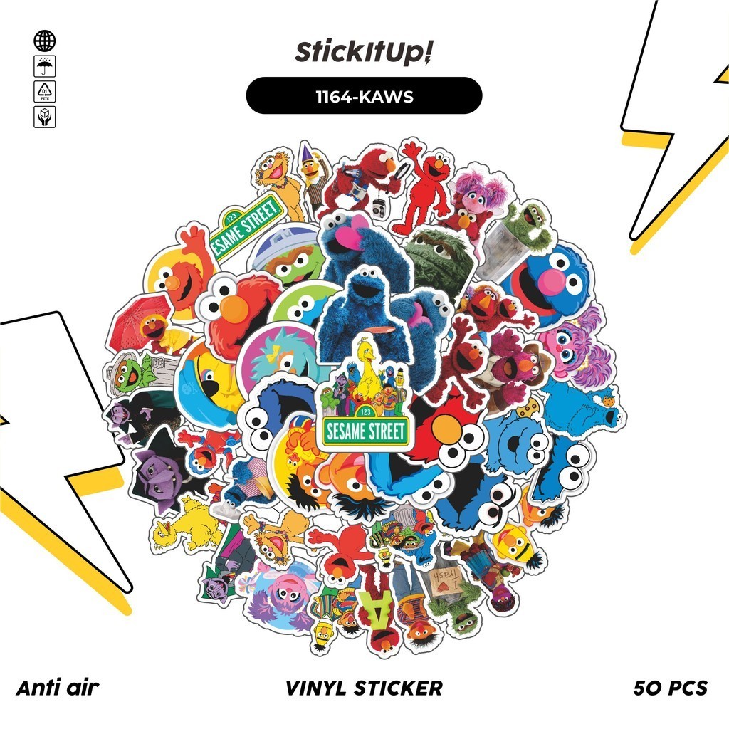 HP COD COD COD COD 100 Pcs Stickers Pack Kaws & Sesame Street Cute ...