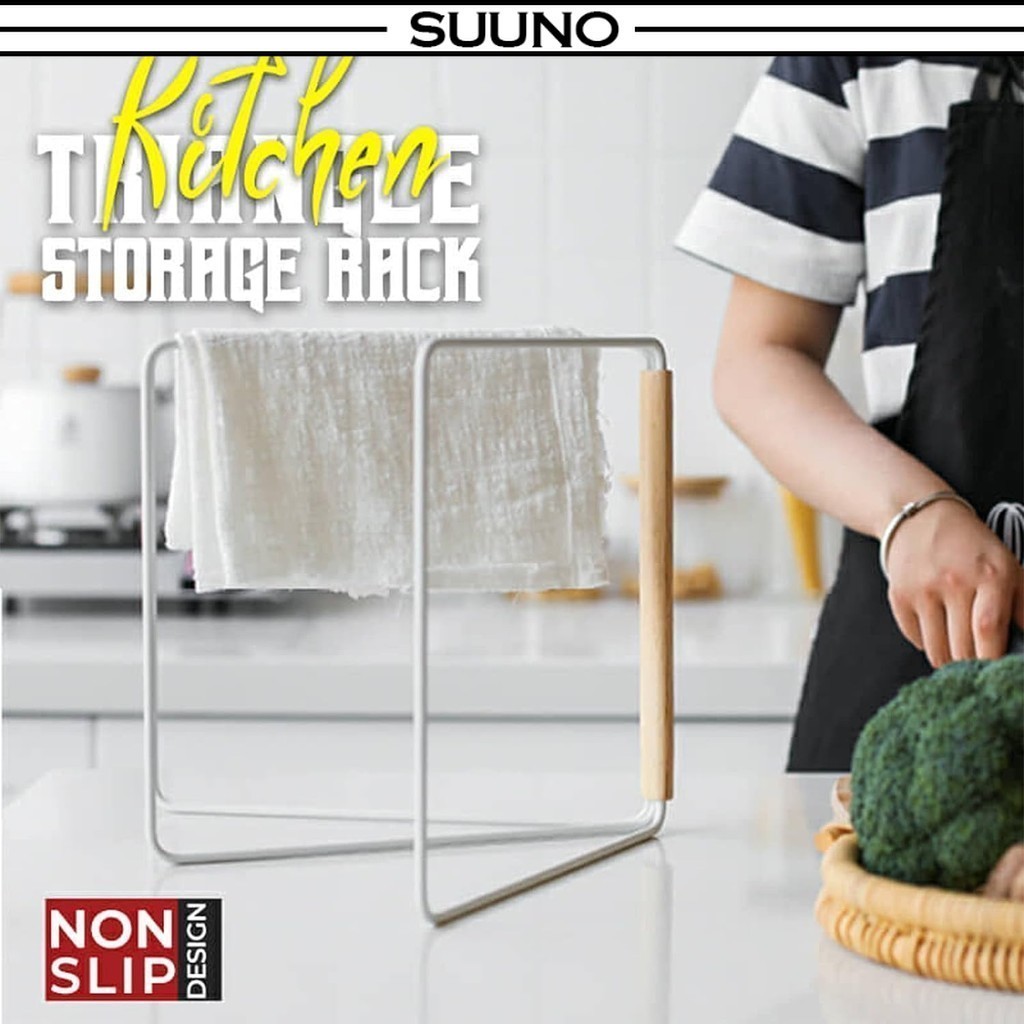 Kitchen towel Folding Countertop Dishcloth Drying Rack, 3 Arm Dish ...