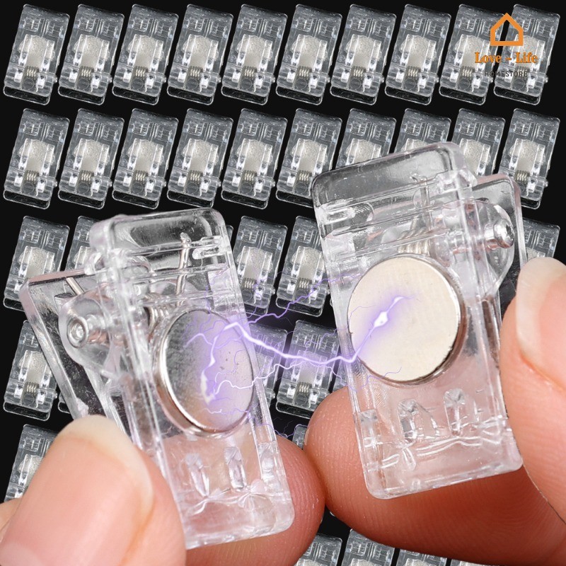 10Pcs Small Transparent Magnetic Clips - Multipurpose Whiteboard File ...