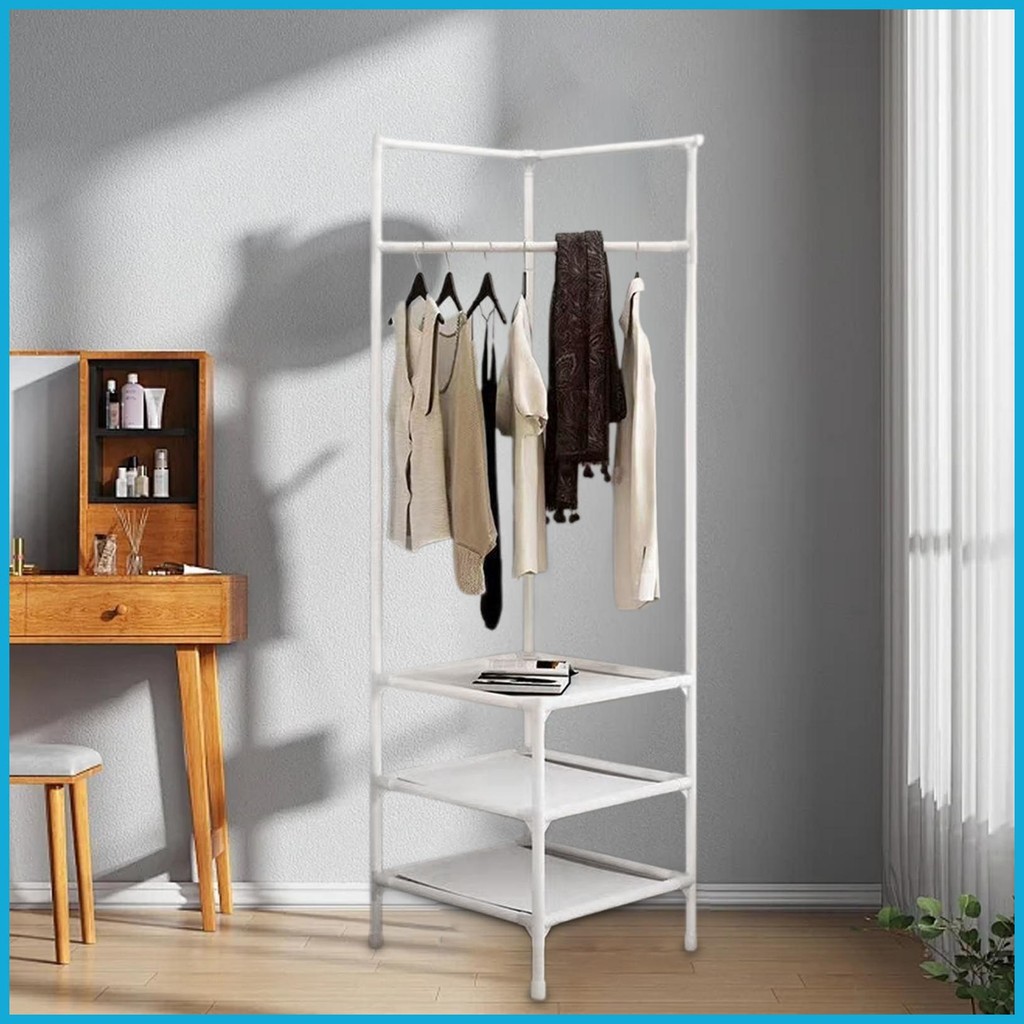 Metal Clothes Rack Metal Corner Coat Rack Multipurpose Shoe Rack Corner ...