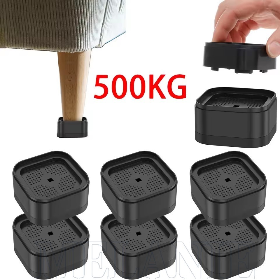 4-16pcs Furniture Risers - Anti-slip, Shock Absorption - Square Bed ...