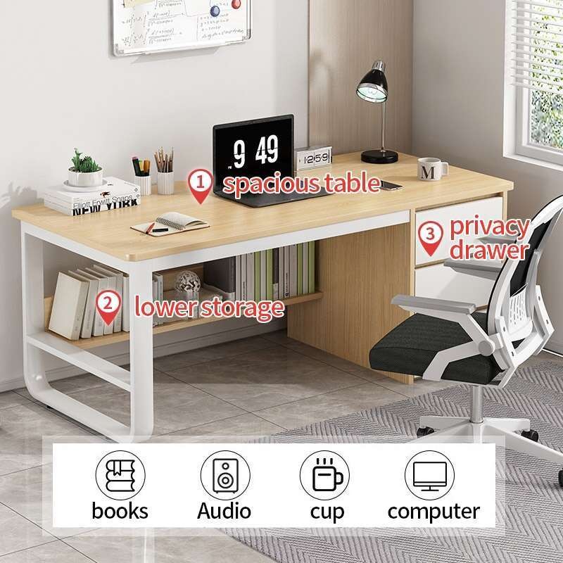 140cm Home Office Table Study Writing Table Computer Desk Room Desk ...