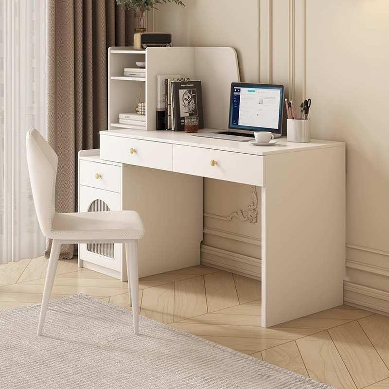 [Pre-order] Halfday - Oulang Solid Wood Cream White Desk Modern Home ...