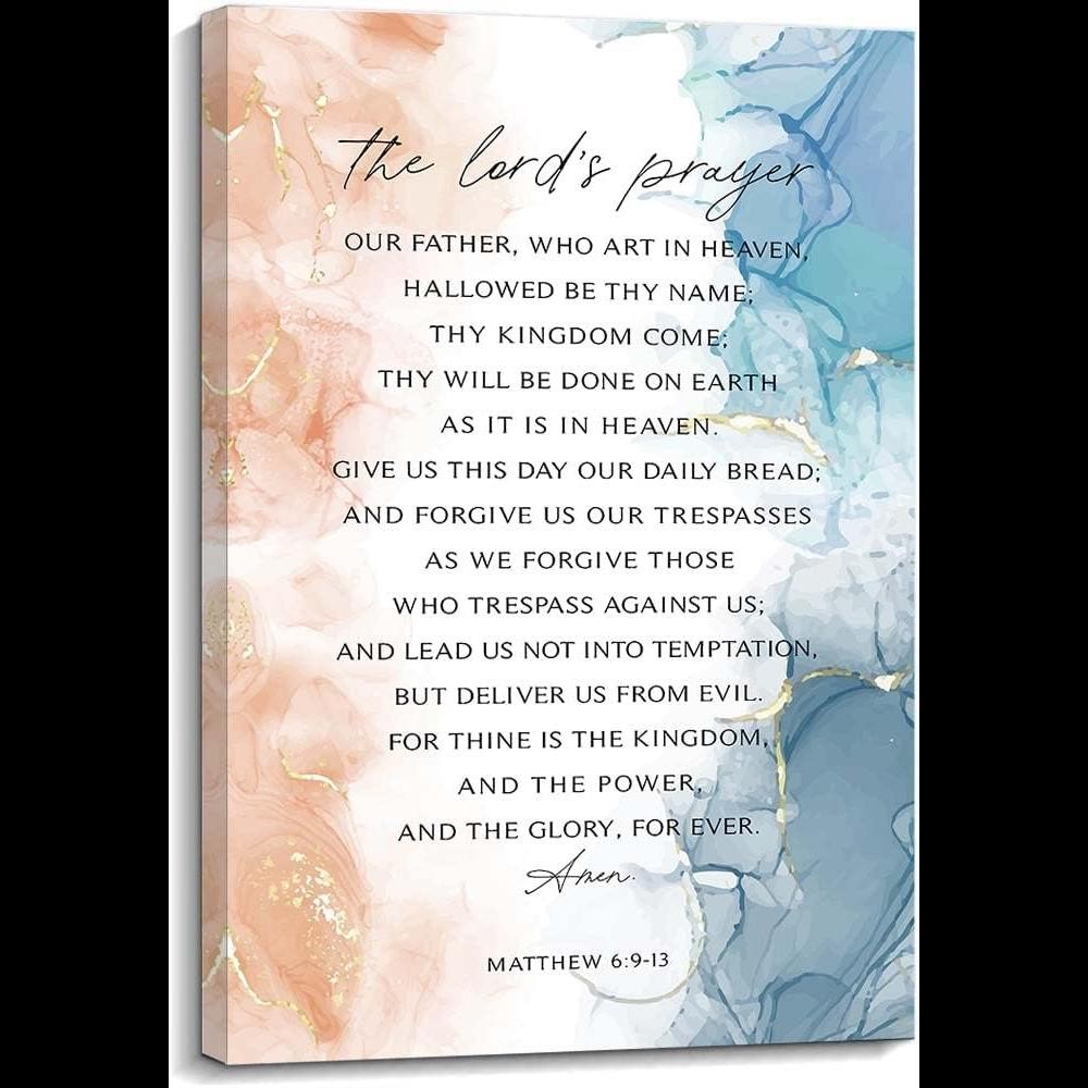 The Lords Prayer Wall Art Matthew Bible Verse Poster Praying Scripture ...