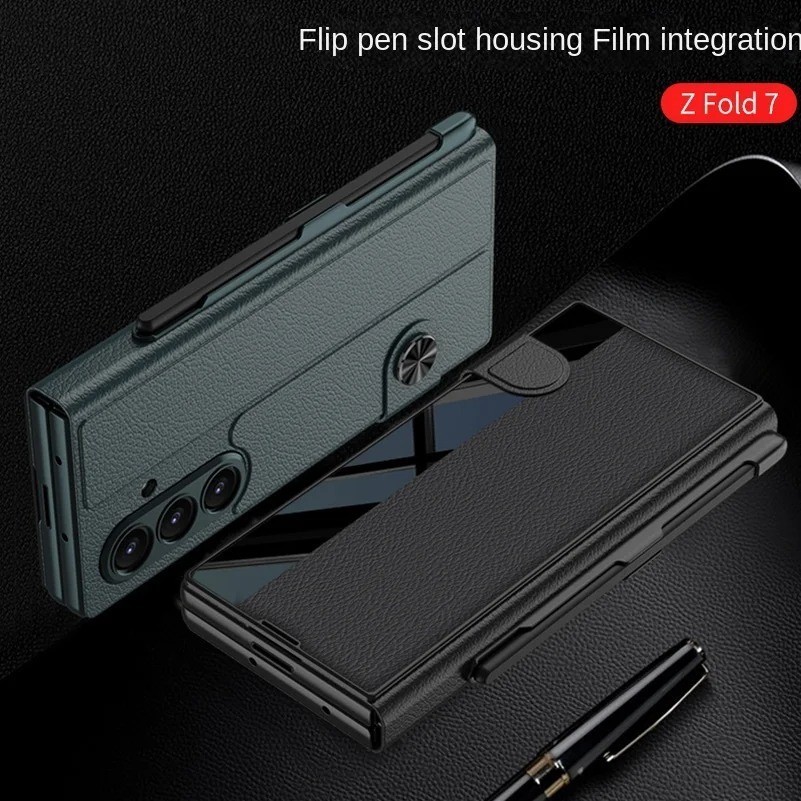 Case Samsung Galaxy Z Fold 7 Fold7 GKK Flip Cover Leather Sheath With Glass - Gambar 3