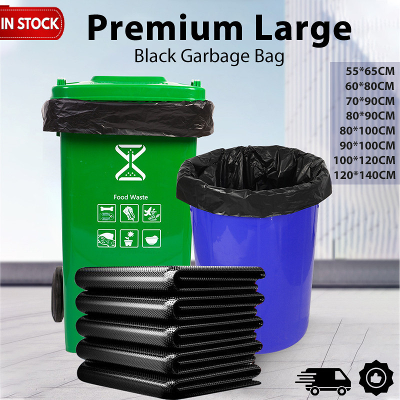 Large Flat Garbage Bag Rubbish Bag Thick Disposable Plastic Trash Bags ...