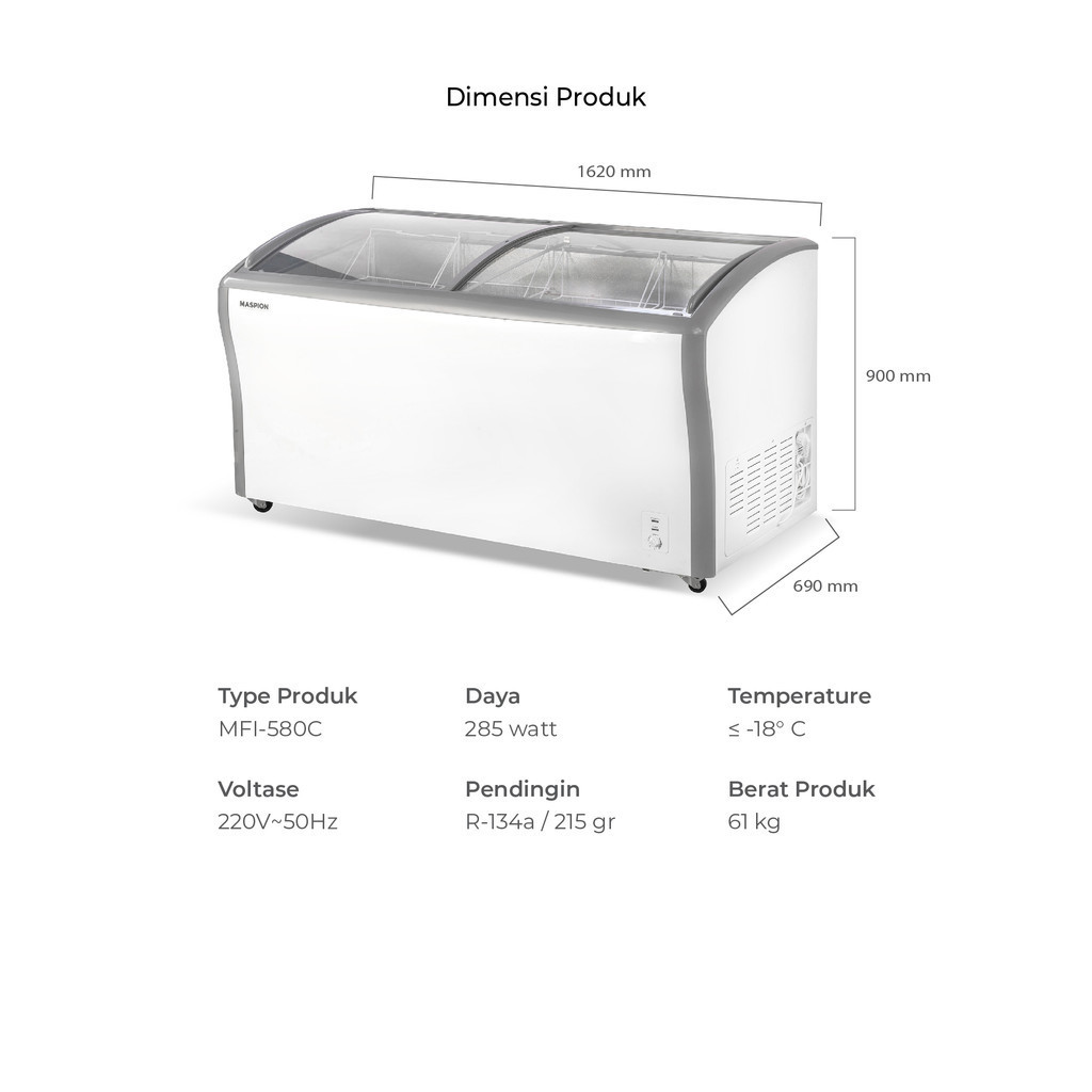 Maspion Freezer 580 Liter MFI-580C - Gambar 2