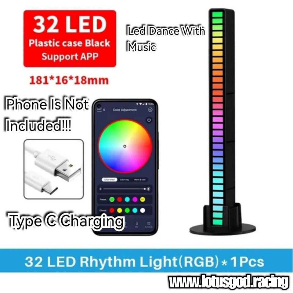 RGB Colour Rainbow 32 LED Music Light Stick Display 18cm X 1.5cm ...