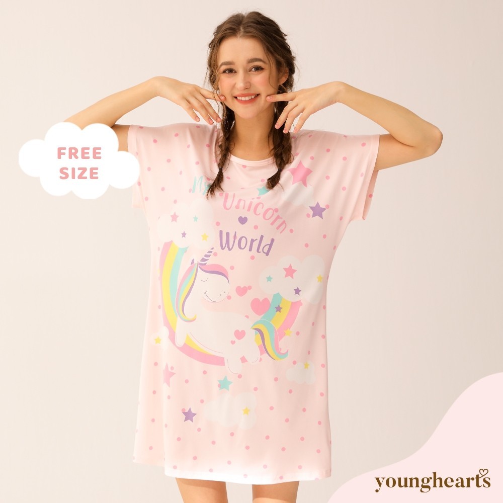 Young Hearts Young Curves My Unicorn World Sleep Dress C01 P01294 Shopee Singapore