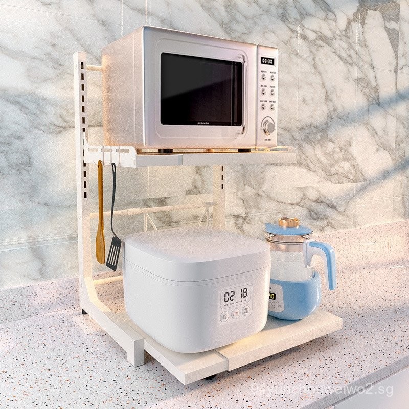 Kitchen Microwave Oven Rice Cooker Pull-out Storage Rack Storage Rack ...