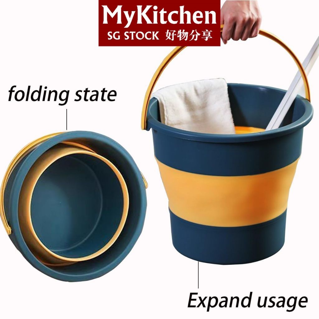 MyKitchen Collapsible Bucket,17L Plastic Household Buckets,Foldable ...