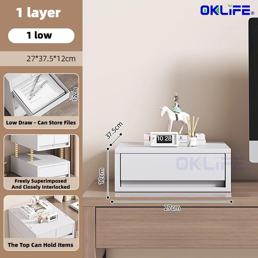 Storage Cabinet Mobile Office Home Desktop Organizer Box Multi-level Gusseted Shelf With Wheels Organizer view 10