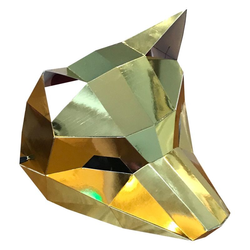 Creative DIY Paper Mold Fox Mask Material Handmade Masquerade Male