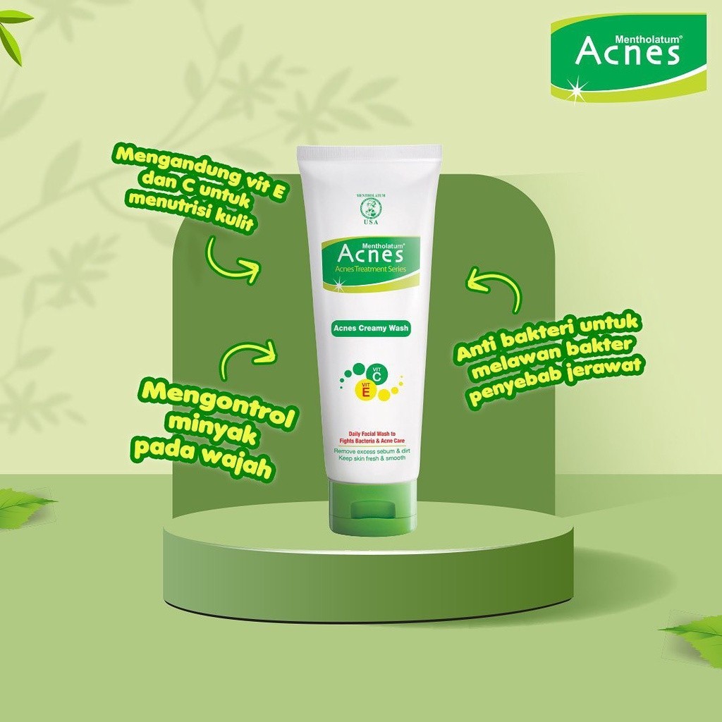 Acnes Creamy Wash Complete White Oil Control Deep Pore Yogurt Touch 50&100gr / Merah Jingga Official - Gambar 3