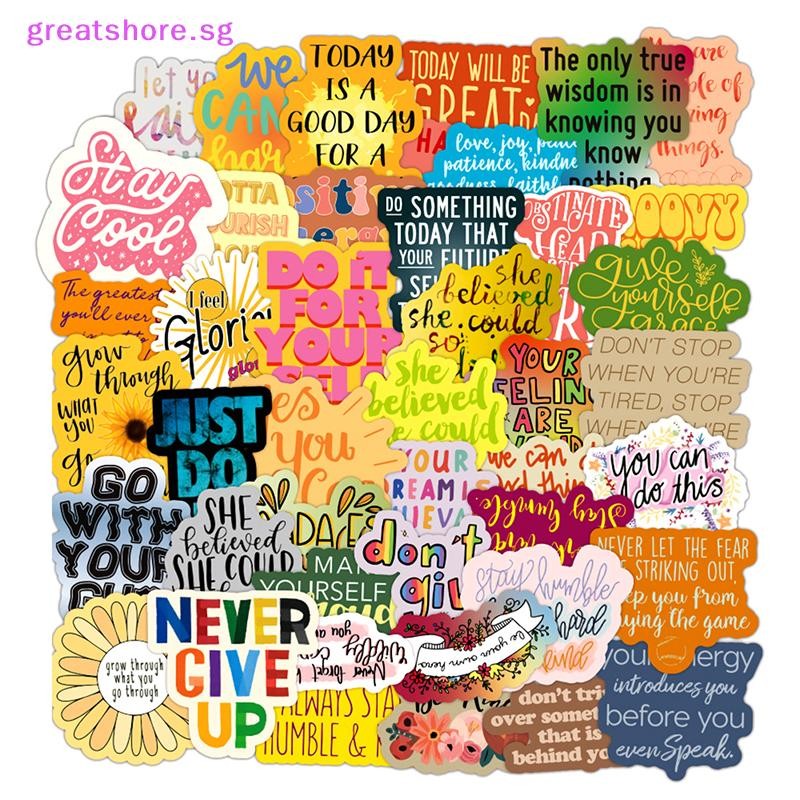 greatshore 50PCS Motivational Phrases Sticker Inspirational Life Quotes ...