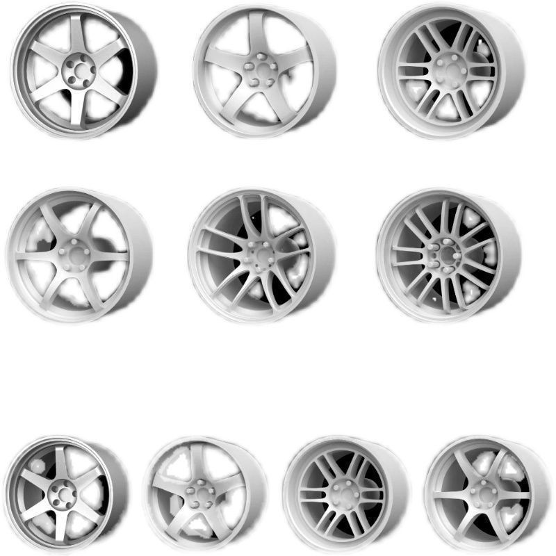 BNDS 1:64 Racing-Style Wheel Upgrade Kit – Plastic Rims & Rubber Tires ...
