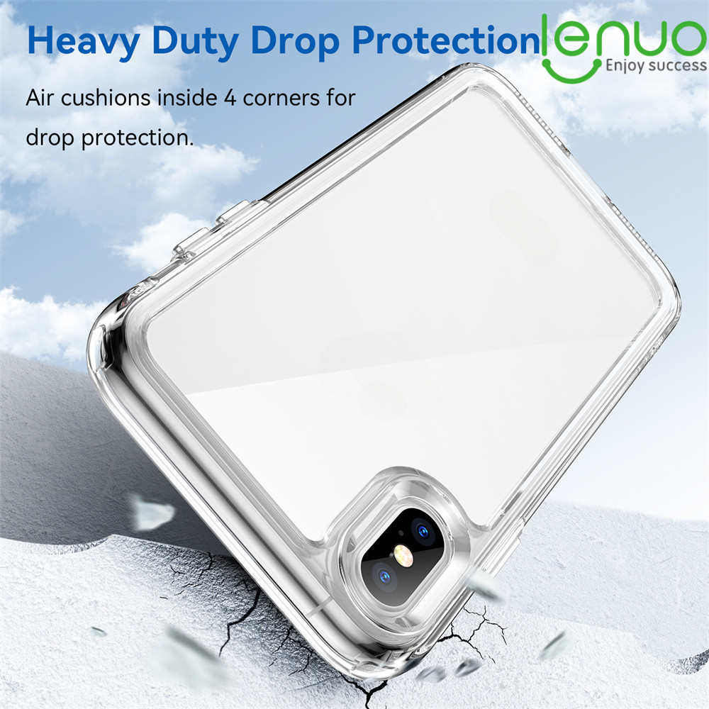 Lenuo Clear Phone Case for iPhone X XS XR 11 12 13 14 Pro