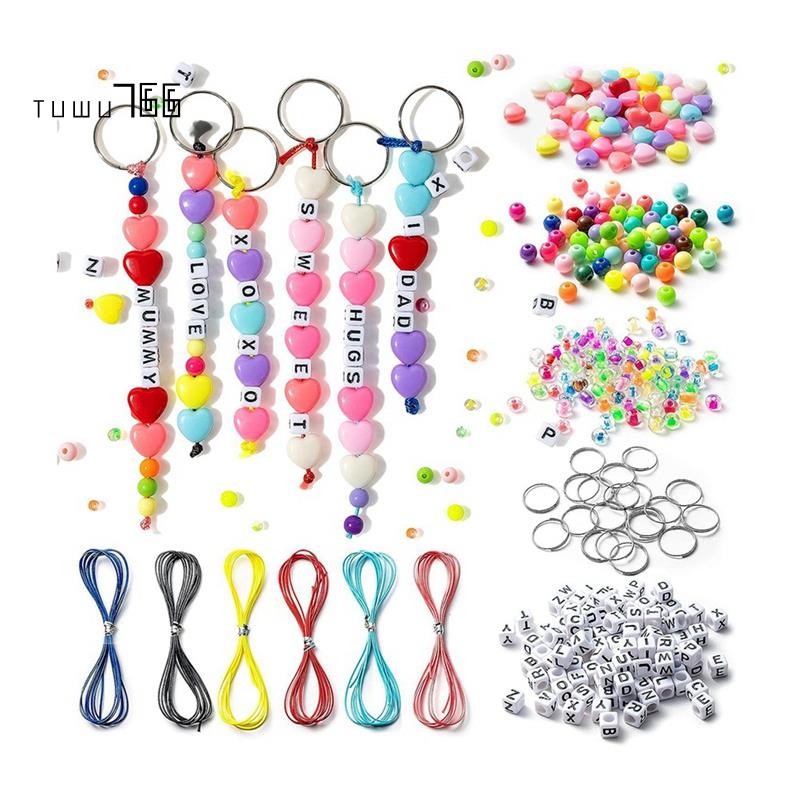 286Pcs DIY Keychain Making Craft Kits,Beads for Jewelry Making Set ...