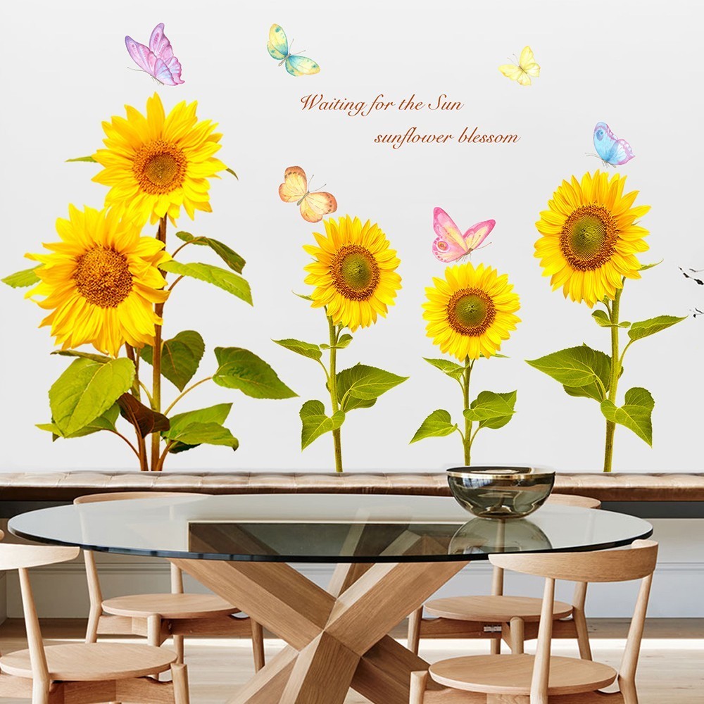 ANE Sunflower DIY PVC Removable Wall Art Sticker Decals Room Home Mural