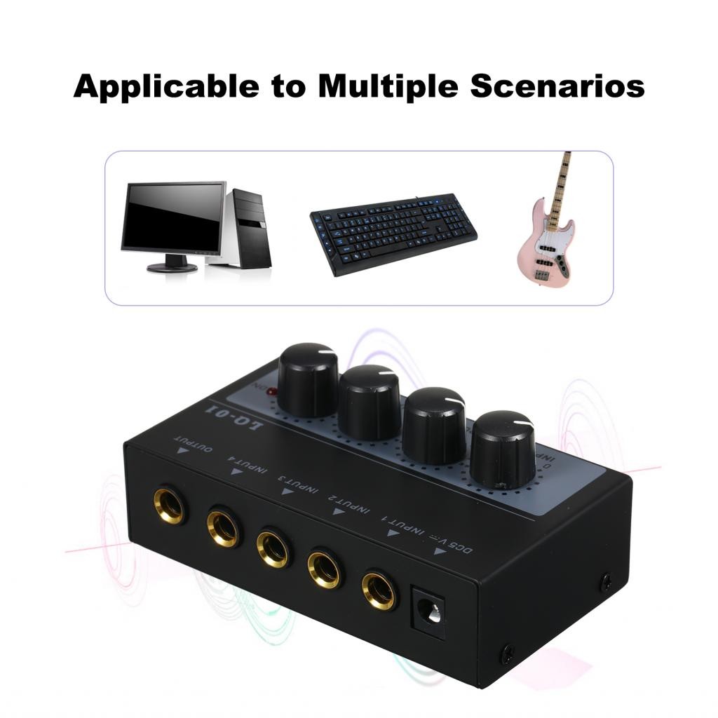 pinkdayone-SG Ultra Low Noise 4 Channel Mixer Input 1 Output DC 5V ...