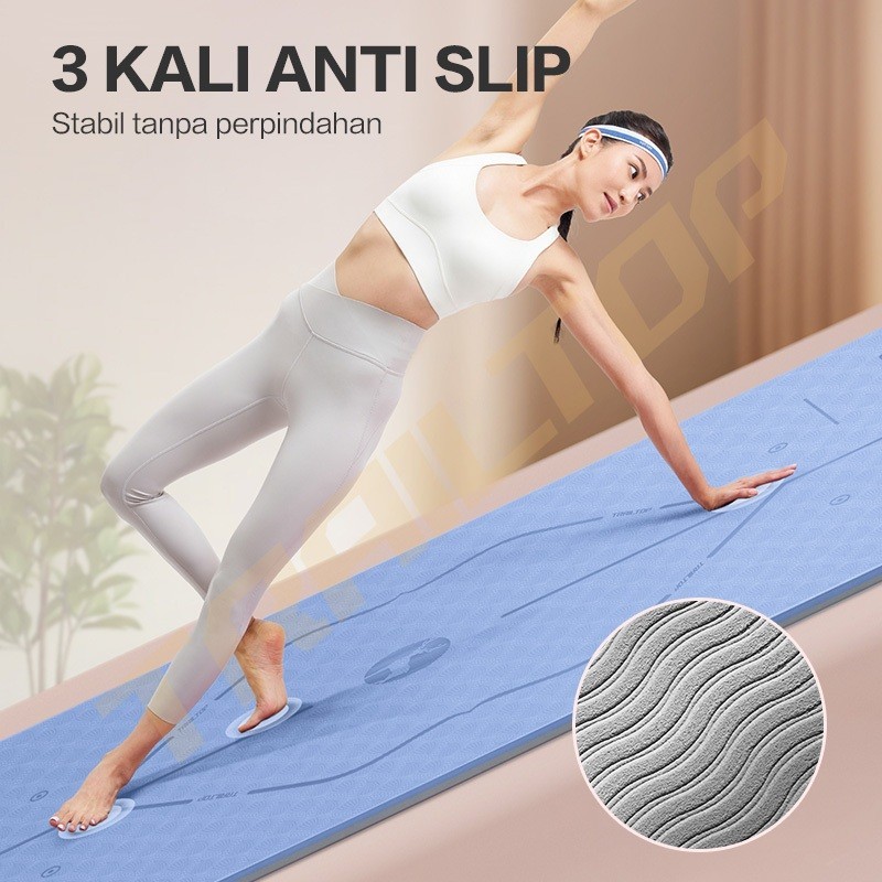 TrailTop Yoga Mat TPE Anti-Slip 6-8mm Tebal - Gambar 2