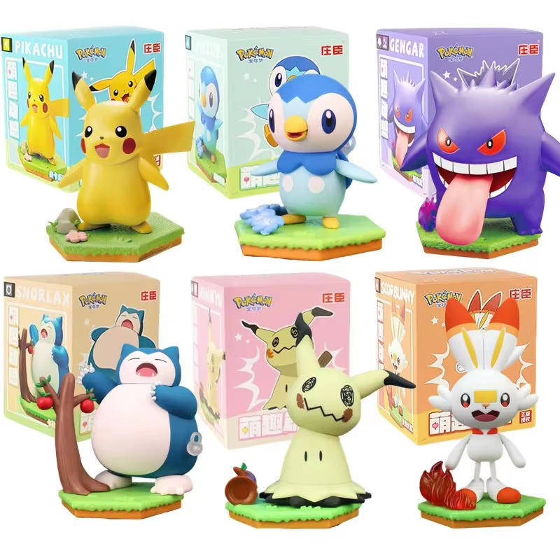 Pokemon Action Figure Set - Pikachu Mimikyu Gengar Snorlax Piplup ...