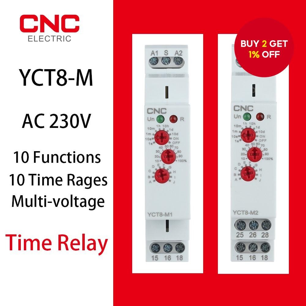 CNC YCT8-M 16A Multifunction Timer Relay, 10 Function Choices, AC 230V ...